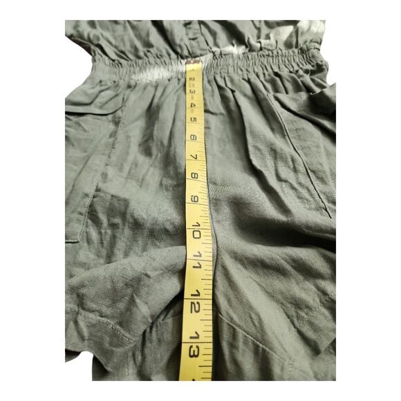 Dannii Minogue Australia Jumpsuit Sz 4 Petite Green Linen Blend Summer Comfycore - Picture 7 of 10